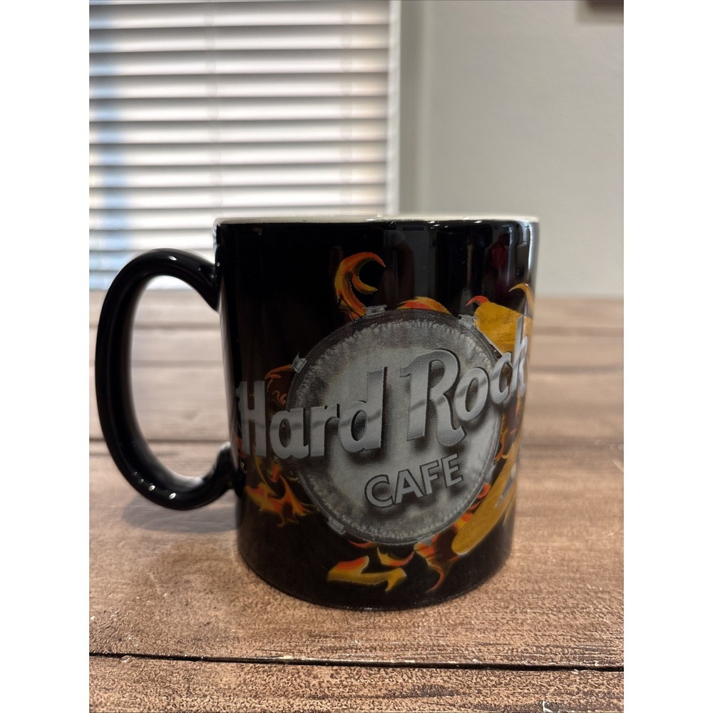 Hard Rock Cafe  Sacramento Large Mug  and Flames Love All Serve All Let's Rock
